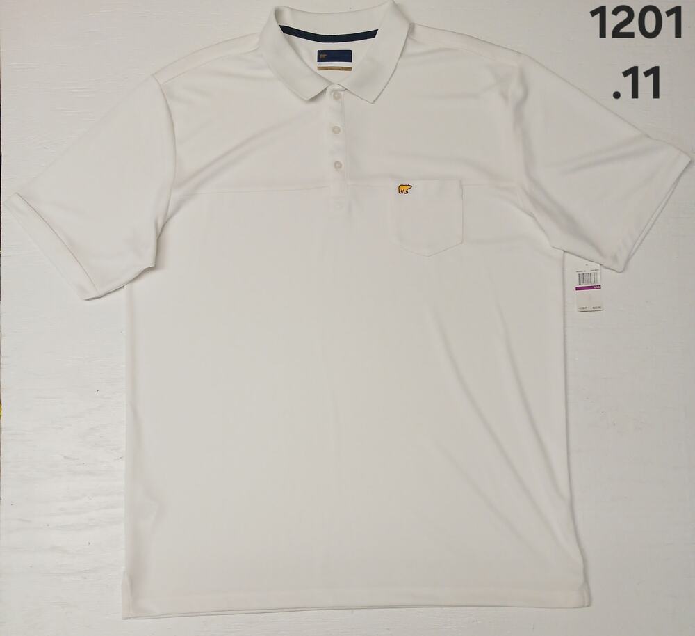 Jack Nicklaus Stay Dri (2XL) White Short Sleeve Button Polo